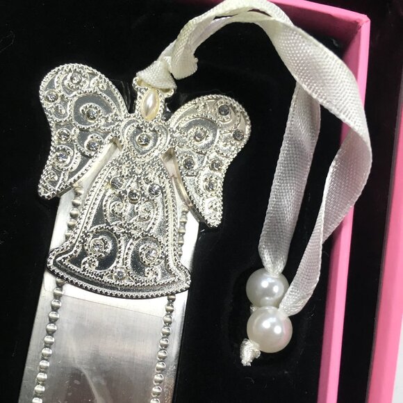 Things Remembered Silver Metal Bookmark Angel Blank Rhinestones Gifts Presents - Picture 2 of 8